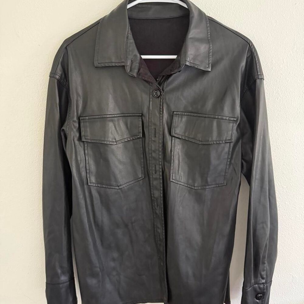 Leather Button Up